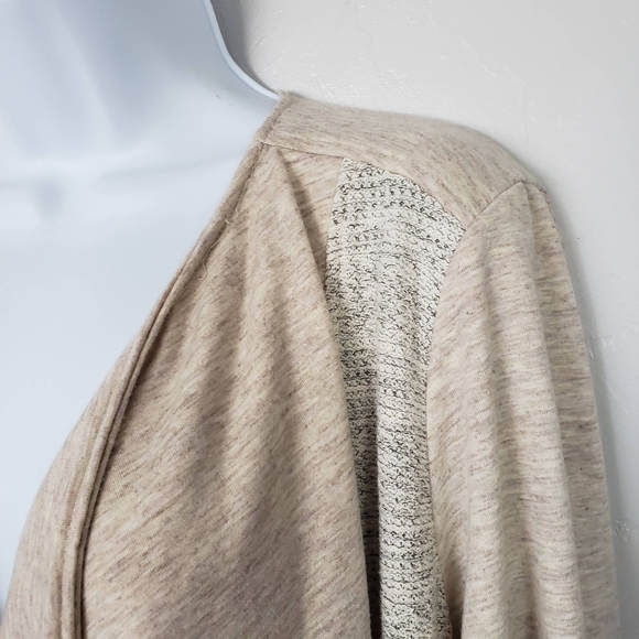 Maurices Women's 2 2X Beige Sweater Cardigan Draped Front Quarter Long Sleeve - Picture 3 of 7